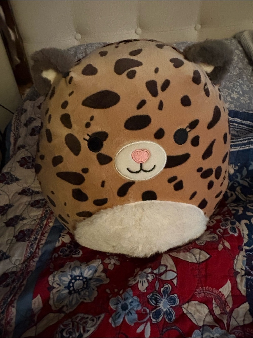 Squishmallows Leopard Spot Plush Pillow - Brown, Cream, Black